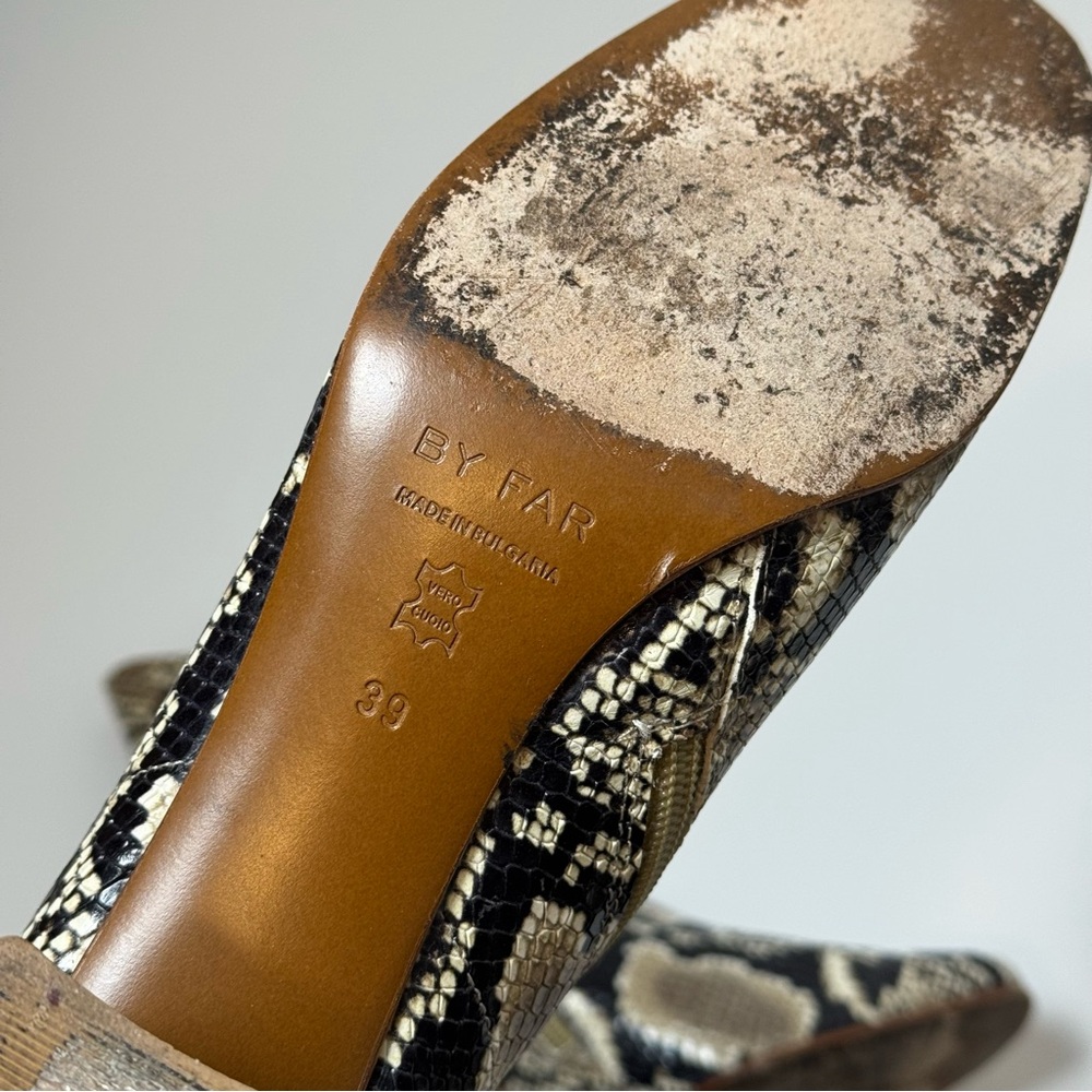 By Far Sofia Snake Print Leather Ankle Boots Size 39 - Picture 4 of 8